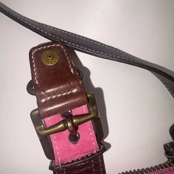 Coach Pink Suede Shoulder Bag - Picture 7 of 8